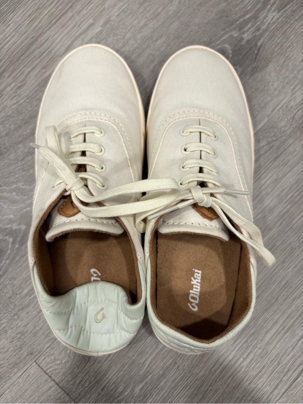 OluKai Women’s Low-Top Canvas Sneakers — Cream